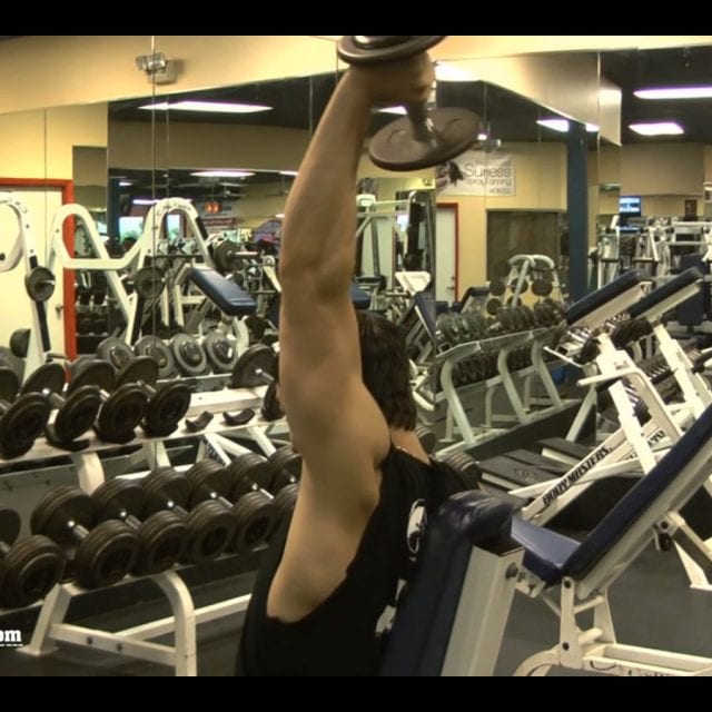 Dumbbell One Arm Tricep Extension Start