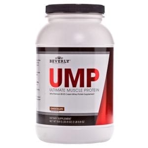 A container of Ultimate Muscle Protein
