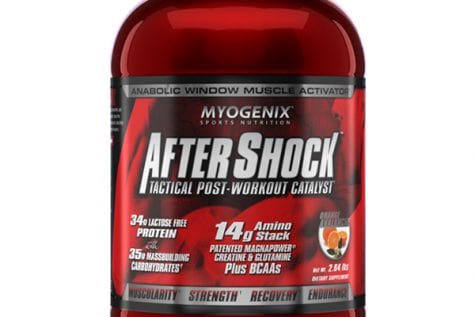 A container of MYOGENIX™ AFTERSHOCK