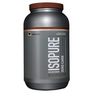 A container of Nature’s Best Zero/Low Carb Isopure