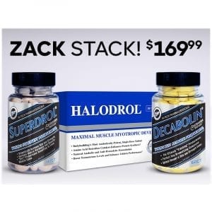 A collection of the three products included in the Hi-Tech Pharmaceuticals Big Zack Stack