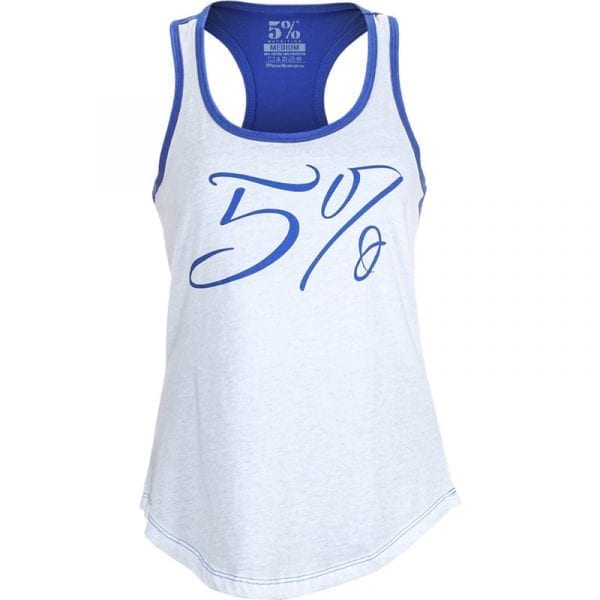 5% Nutrition Women's Blue and White Tank Top