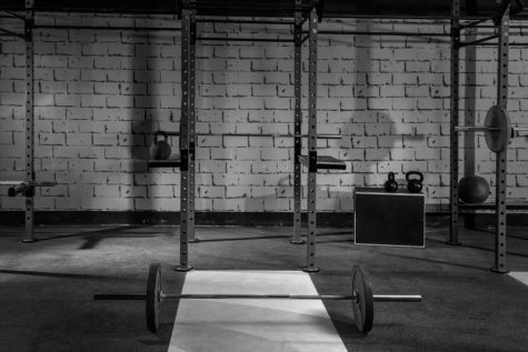 Black and White Gym Barbell