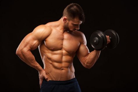 Man with Dumbell Curls