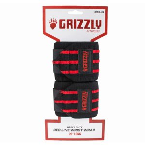 Grizzly Fitness Heavy Duty Red Line Wrist Wraps
